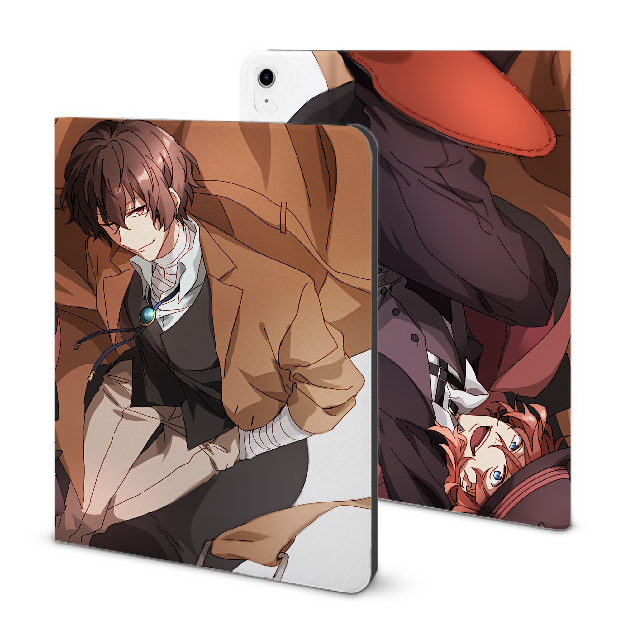 （画像用） 文豪ストレイドッグス Bungo Stray Dogs IPad ケース ブック型 PUレザー TPU 耐衝撃 軽量 薄型 ペン収納なし 全面保護 IPad 各モデル対応